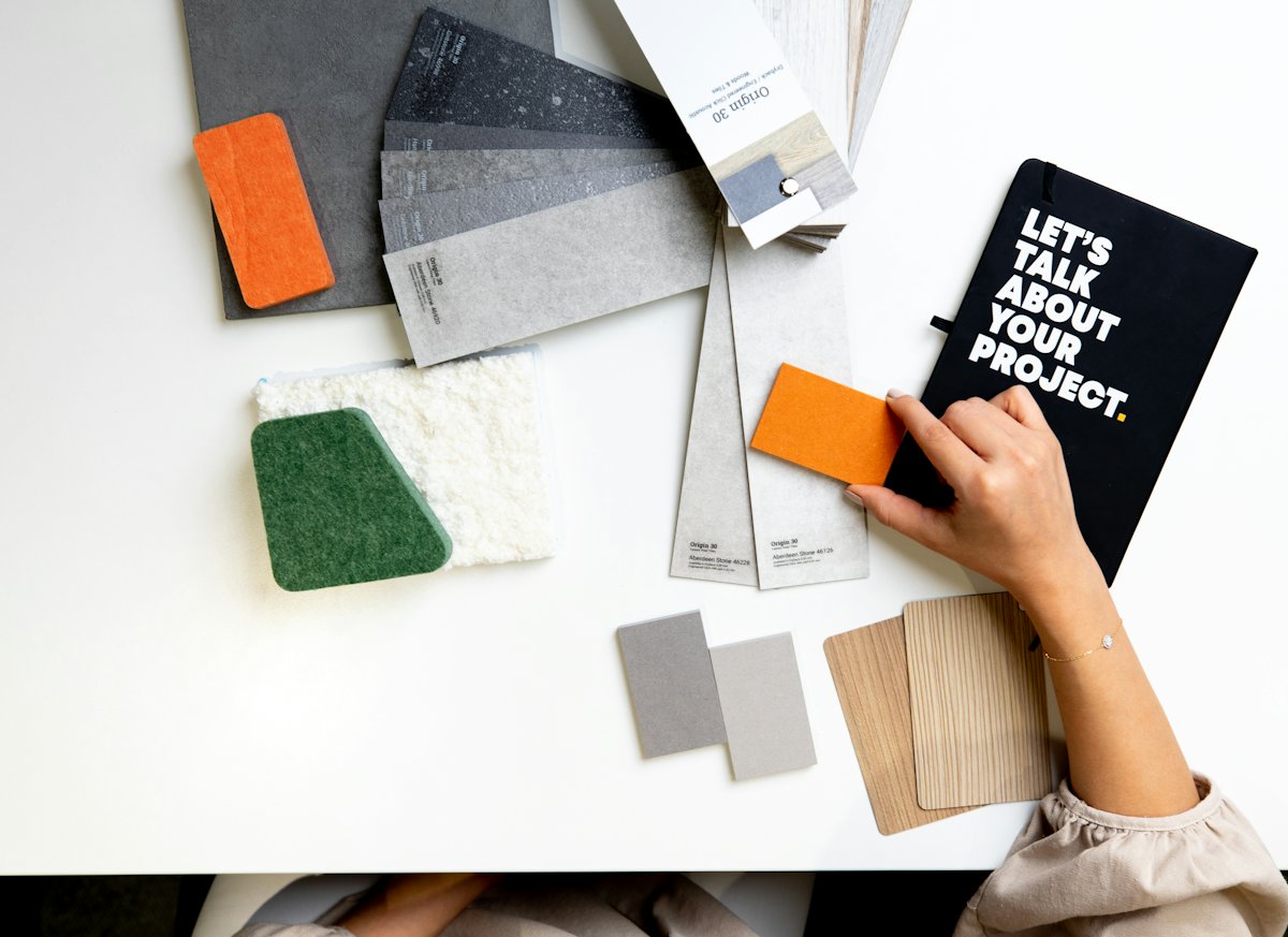 A moodboard of samples