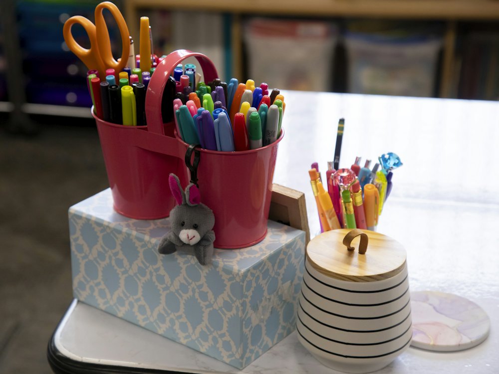 A cup full of stationery
